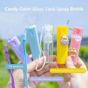 Бутылки для хранения мини-пополнимые красочные 10 мл стеклянного бака спрей с подвесной веревкой портативной парфюмерной жидкой атомийзер
