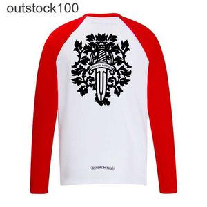 Chrme Heart High End tasarımcı Giysileri İlkbahar/Yaz Kırmızı ve Beyaz Stinger Kılıç Uzun Kollu Tişört Çiftler için 1: 1 Orijinal Etiket