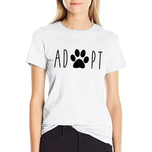 Женские полосы усыновляют собаки футболка винтажная одежда хиппи Тренировка Т-рубашки для женщин