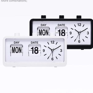 Creative Vintage Flip Clock Механические будильники на рабочие столы на рабочем столе цифровые часы с календарными часами Home Decor Vintage Home Decor 2022