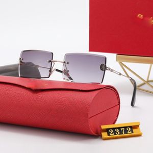 Дизайн моды срезанные солнцезащитные очки квадратные очки крупномасштабные двухцветные градиентные цвета безрамные карты Домашний Металлический прилив 252E