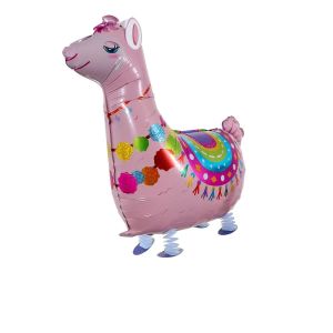 Украшение вечеринки Ходьба животные воздушные шарики домашних животных розовые альпака алюминиевая фольга воздушные шары- 50 шт.