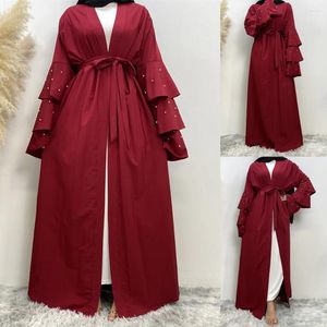 Etnik Giyim 2024 Moda Abaya Model Kaftan Dubai Arapça Boncuk Tasarımları İslami Türkiye Kadın Giysileri Zarif Endonezya Müslüman