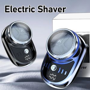 Men Mini Electric Shaver Face Face Beard Trimmer USB зарядка с цифровой карманной бородой Бритва беспроводная путешествия бритва 240509