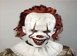 Full Head Lateks Maske Korku Filmi Stephen King039s It 2 ​​Cosplay Pennywise Palyaço Joker Led Mask Cadılar Bayramı Partisi Props7393636