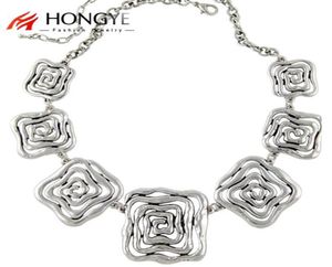 2020 en yeni gerdanlık kolyeleri moda kadınlar gümüş kaplama çiçek tıknaz zincirler kare açıklama kolye kadın etnik jewelr4252041