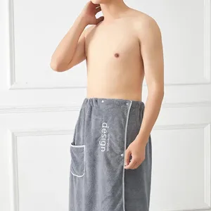 Полотенце предотвращают капли воды, мужчина быстро сухую мужскую ванну с безопасным карманом для пряжки для спортивного спа -сауна душ