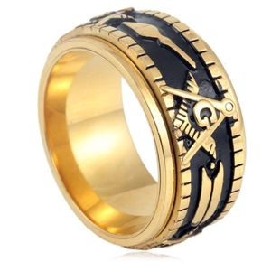 Tasarımcı Yüzüğü Lüks Takı Dönebilir Titanyum Mason Erkekler için Büyük ve Parmak Yüzük Bilezik Altın Yüzük ile Siyah
