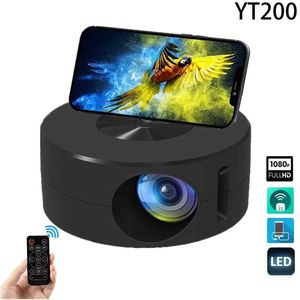 Projektörler YT200 LED Mobil Video Mini Projektör Ev Tiyatrosu Medya Oyuncusu Çocuk Hediye Sinema Kablosu Aynı Ekran Projektör Ev Tiyatrosu Projesi J240509