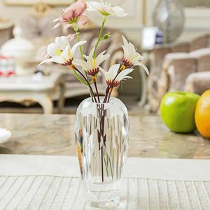 Vasen Nordische Angebote künstlich hochwertige weiße Glaspflanze Vase Deco K9 Kristallzylinder für Hochzeitsdekorationen zu Hause