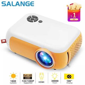 Проекторы Salange A10 Mini Led Projector 1080p поддерживают портативные проекторы фильмы Wired Mirror для iPhone Home Cinema Compatibility J240509