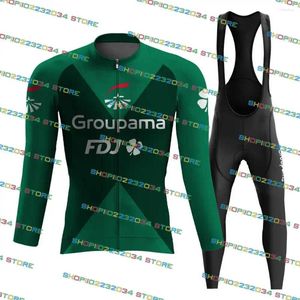 Racing Sets 2024 Groupama FDJ Cycling Jersey Set Set Long Drink