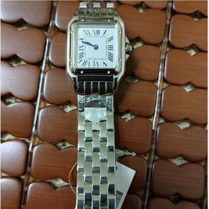 Новая Ladys подарок 30 мм квадратные женские часы белый лицо браслет из нержавеющей стали