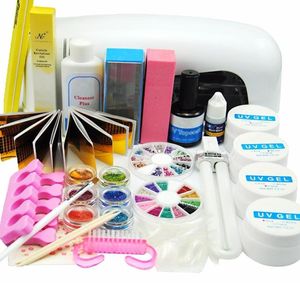 Совершенно новый Pro 9W UV -лампа UV Gel Kit Form Form Bliter Glitter Seperator Glue Buffer Micro Ball Nail Art Tools Manicure 1414719