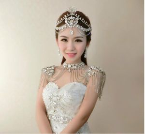 Новый 2019 Bohemain Белый и красный свадебный свадебный ювелирное ожерелье для украшения плеча кружевное цветочное хлистое Crystal3926878