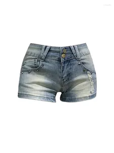 Frauen Jeans amerikanischer Stil Y2K Fashion Sexy Wrap Hip Denim Shorts Sommer Wome Niethose Coquette Gyaru Hip-Hop High Street