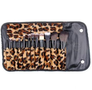 12шт на сет Women Pro Makeup Brush Set Set Cosmetic Tool Leopard Bag Brate Kit Kit Rra38962226466