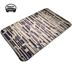 Halılar Ahşap Karo Krem ve Siyah Desen Baskı 3D Yumuşak Slip Slip Mat Halı Halı Ayak Pedi