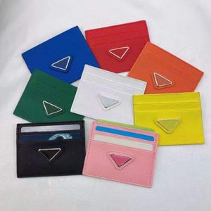 New Luxury Mini Card Holder Purse Moda Triângulo Solid Triangle Designer de Crédito Titular Homens Mulheres Pincas bolsas de embreagem com prata dourada 229h