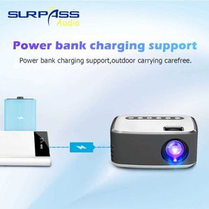 Power Bank Fourging Video Player Home Sciation J24 için Ses Çıktı Desteği ile Zengin Arayüz ve Yerleşik Hoparlörle Programcılar Programcı Programlanabilir Mini Projektör