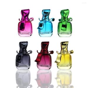 Garrafas de armazenamento 1pc 15ml Garrafa de perfume portátil de vidro vazio atomizador cosmético Atomizador de arco-bowknot multi-color