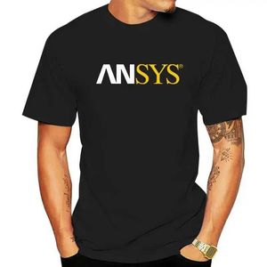 Erkek tişörtler adam tişört yaz ansys mühendisimülasyon yazılımı t shirt marka erkekler tişörtler erkek moda gündelik kısa kollu siyah üst j240509