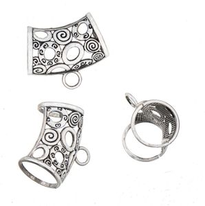 DIY Eşarp Takı Kefaletleri Kolyeler kolye konnektörü DIY bileşenleri vintage gümüş eğri içi boş geometri yuvarlak büyük delik alaşım wint4343482