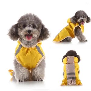 Köpek Giyim Yağmur Ceketi Su Geçirmez Rüzgar Önlemli Giyim Dayanıklı Kontrast Renkler Kapşonlu Yansıtıcı Polyester Köpek Pelerini