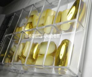 84tipsbox 12Sizes Nail Art Gold Metallic Full Cover Lose Tips