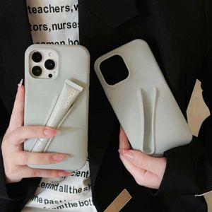 Случаи по сотовым телефонам Hot Creative Gloss Lipstick Портативный 3D Silicone Phone Case Case Fashion Hailey тот же стиль Dirt Resident Case J240509