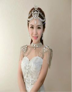 Новый 2019 Bohemain Белый и красный свадебный свадебный ювелирное ожерелье для украшения плеча кружевное цветочное хлистое Crystal3099581