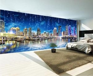 Custom Po Wallpaper 3D European Style Ultra HD Night City Night City Landschaft Panora Großes Wandbild für Schlafzimmer Living6923636