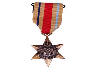 George VI Afrika Yıldız Pirinç Madalya Şerit İkinci Dünya Savaşı İngiliz Milletler Topluluğu Yüksek Askeri Ödül Koleksiyonu1647720