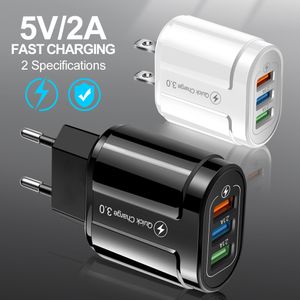 Universal Smart Quick Chargers QC3.0 ЕС Адаптер настенного зарядного устройства для iPhone 7 8 x 11 12 13 14 Samsung Android Phone Mp3 ПК