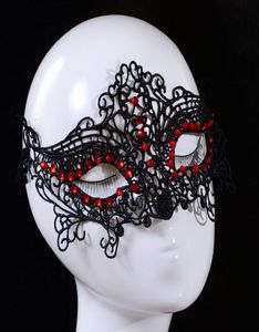 Yeni Tasarım Kadınlar Dantel Yüz Göz Maskesi Masquerade Ball Red Crystal Cadılar Bayramı Partisi5495732