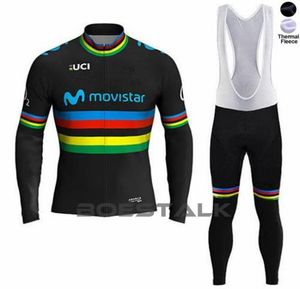 2020 Movistar Team Winter Ciclismo Thermal Fleece Jacket Maillot Custom Cycling Jersey Tops Wear Citping Bicicleta Ropa Unifo5899515