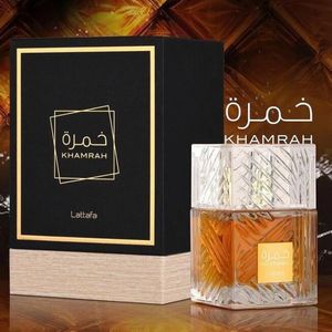 Lattafa Khamrah Perfumes 100ml Man Women Fragrance Eau De Parfum 3.4oz Long Lasting Time Good Smell EDP Design Brand Perfumes Cologne Body Mist Spray Fast Ship