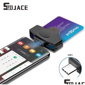 Читатели карт памяти Suijace USB Type C Smart Reader ID Bank EMV Электронный DNIE DNI DNI CLONER ADAPTER ANDROID телефоны Drop D Oteeb