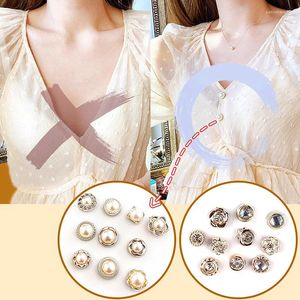 Broches 10pcs/set elegante redondo pérola strass transparente cintura de broche troco de casaco pequeno puf pino feminino lapela feminina