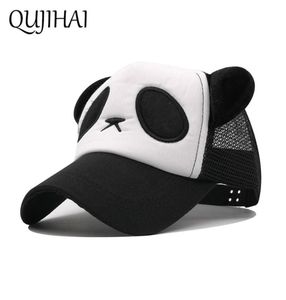 Qujiahi Çocuk Şapkası Panda Panda Örgü Açık Güneş Şapkası Beyzbol Kapağı Erkek Kız Beden 4555 CM Snapback7908195