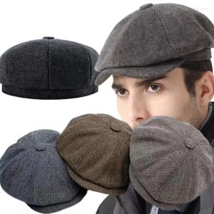 Beretler Beretler Beralar Yün Soycashmere Yün Bere Kapakları Halkalar Düz Gatsby Cap Woolen Sürüş Şapkaları Vintage İlhamlı Şapka Kış Zirvesi