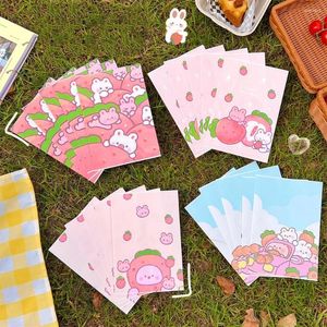 Wrap regalo 5pcs/pacco sacchetti di carta da cartone animato coreano kawaii fragola fragola caramelle gioielli giunti stopries organizzatore