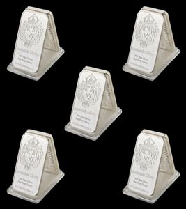 5pcs Rare 999 Fine Silver One Troy Ounce USA Sdale Craft 1 уз с серебряным покрытием металлических сувенирных слитков 8649951