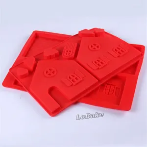 Pişirme Kalıpları (2pcs/set) Son Noel Evi Silikon Waffle Bisküvi zencefilli kek kalıbı çikolata şeker kalıplama için DIY fırın eğlencesi