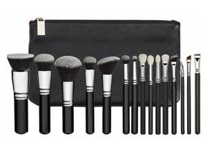 15psset Makeup Brush Set с Pu Bag Professional Brush Set для порошковой фундамента Blush Eyeshadow Косметические щетки HHA2811764520