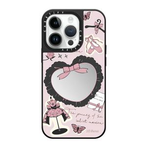 Casetify Phone Case Mirror Bow Cat Swan Swan Mite Love Heart Bear Shockper Phone Case для iPhone 11 12 13 14 15 Plus Pro Max Soft TPU защитный телефон для женщин для женщин девочек