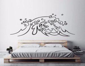 Adesivos de parede adesivos de design náutico adesivo oceano decalque decalque de arte decoração de quarto de praia tema praia ondas marinhas murais ay149495077717