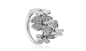 Compatibile con anello di gioielli Silver Shimming Bouquet Clear CZ Anelli CZ 100% 925 Gioielli in argento sterling alti -te per donne83331532
