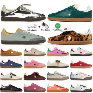 Adidas Samba Shoes Gazelle Monogram Pink Velvet Kith Classics Wales Bonner Cream Green OG originals sambas Dhgates gazelles Sneakers Kadın ayakkabıları, erkek ayakkabıları