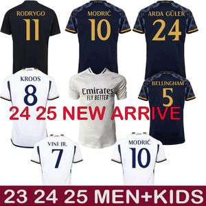 23 24 25 Оптовая Bellingham Vini Jr Reals Madrids Soccer Jerseys Mbappe 2023 2024 2025 Футбольная рубашка Home Away Camavinga rodrygo modric camisetas Men Kids Kit Hot